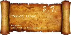 Pabics Tibor névjegykártya